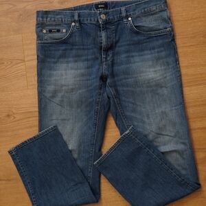 Hugo Boss Men's Faded Blue Straight Jeans
